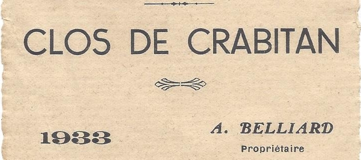 Photo d'une étiquette en 1933